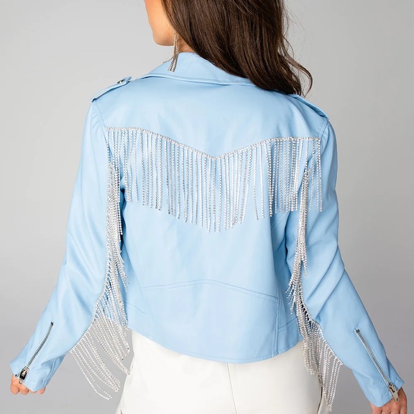 Buddy Love Rife Blue Rhinestone Fringe Jacket - Picture 2 of 5